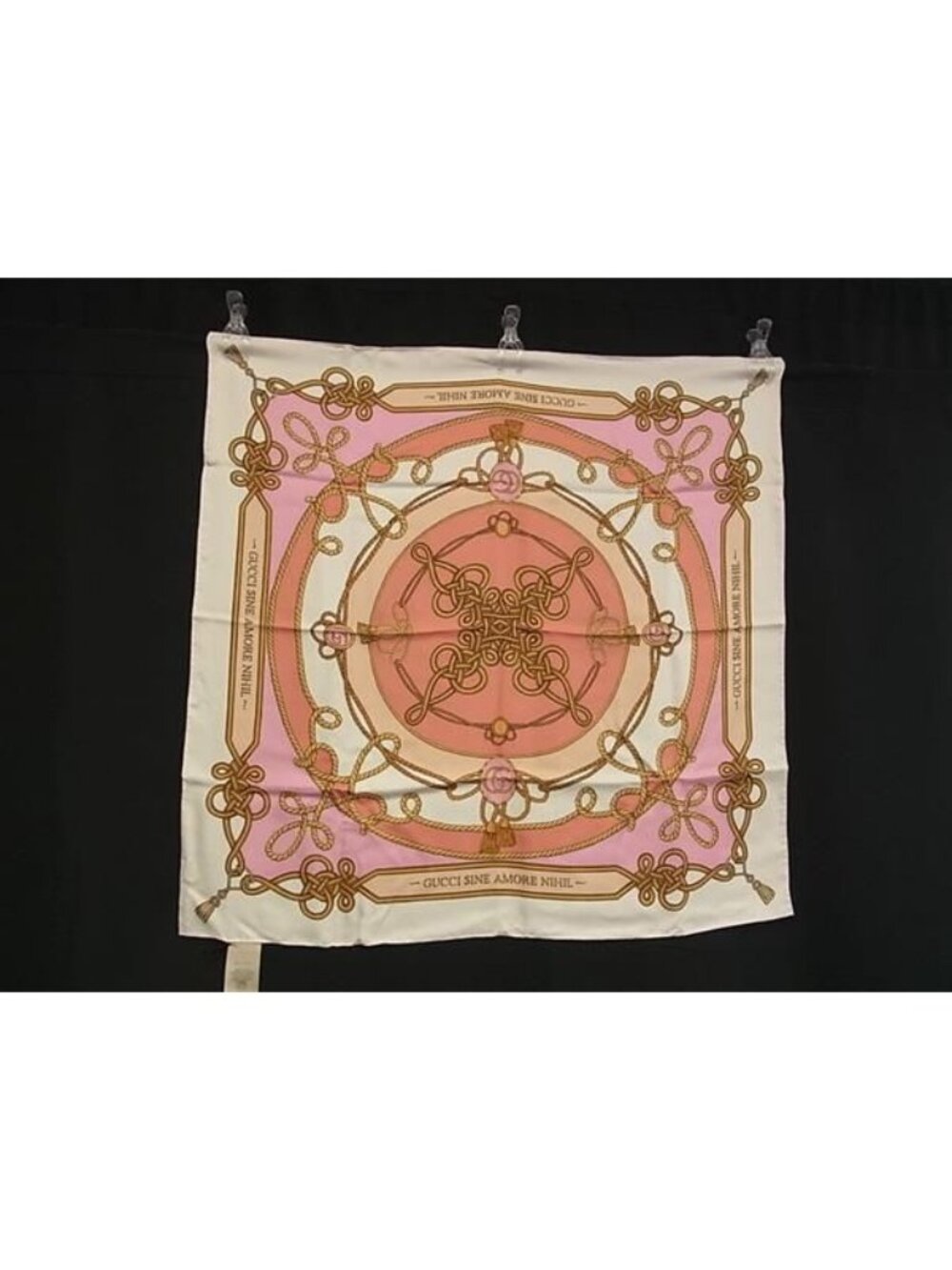 Gucci Silk Large Scarf Shawl Pink Multicolor - Picture 2 of 6